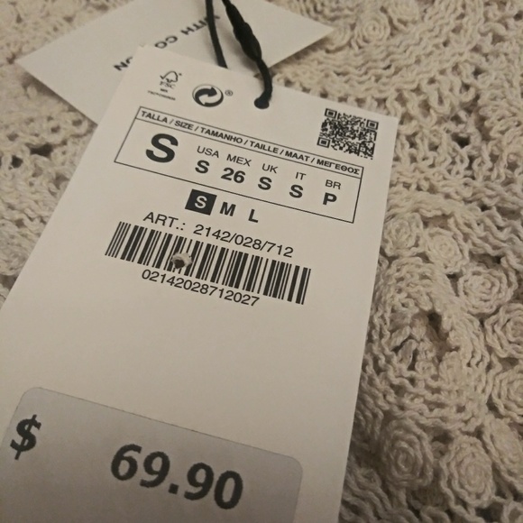 Zara crocheted textured weave balloon sleeves top - Picture 7 of 7